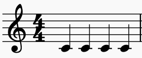 A bar of quarter note middle Cs