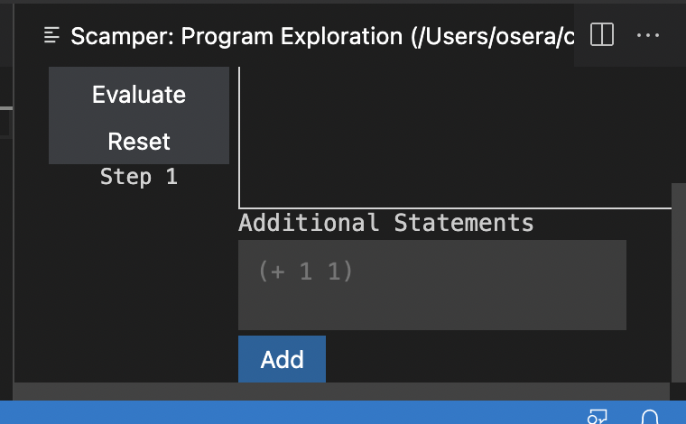 The "Additional Statements" panel in VSCode